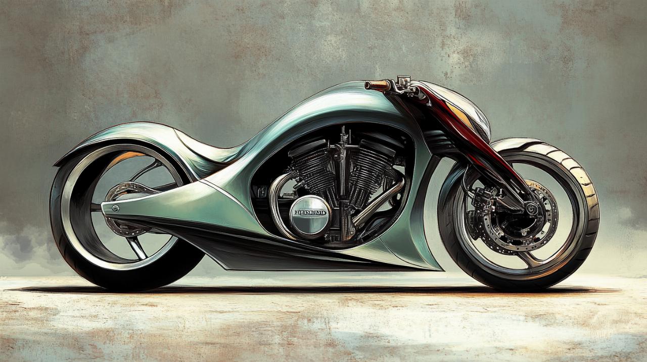 Concept de moto chopper Honda, par Peter Norris : quand la science-fiction rencontre l&rsquo;innovation électrique